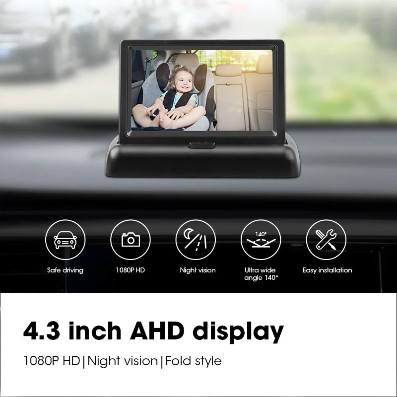 Kopen Jansite Achteruitrijcamera Baby Security Monitor Met Camera Lcd Screen Kids Monitor Nachtzicht Opvouwbare Surveillance Voor Auto