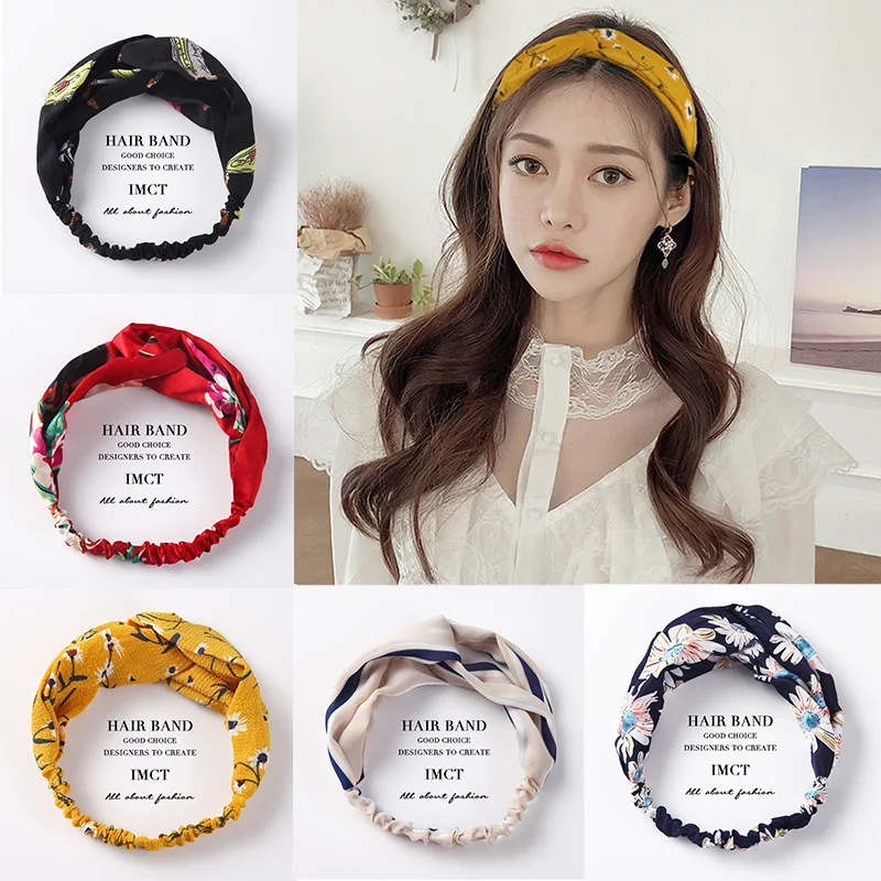 Повязки для волос в богемном стиле с принтом повязки женщин ретро банданы тюрбан