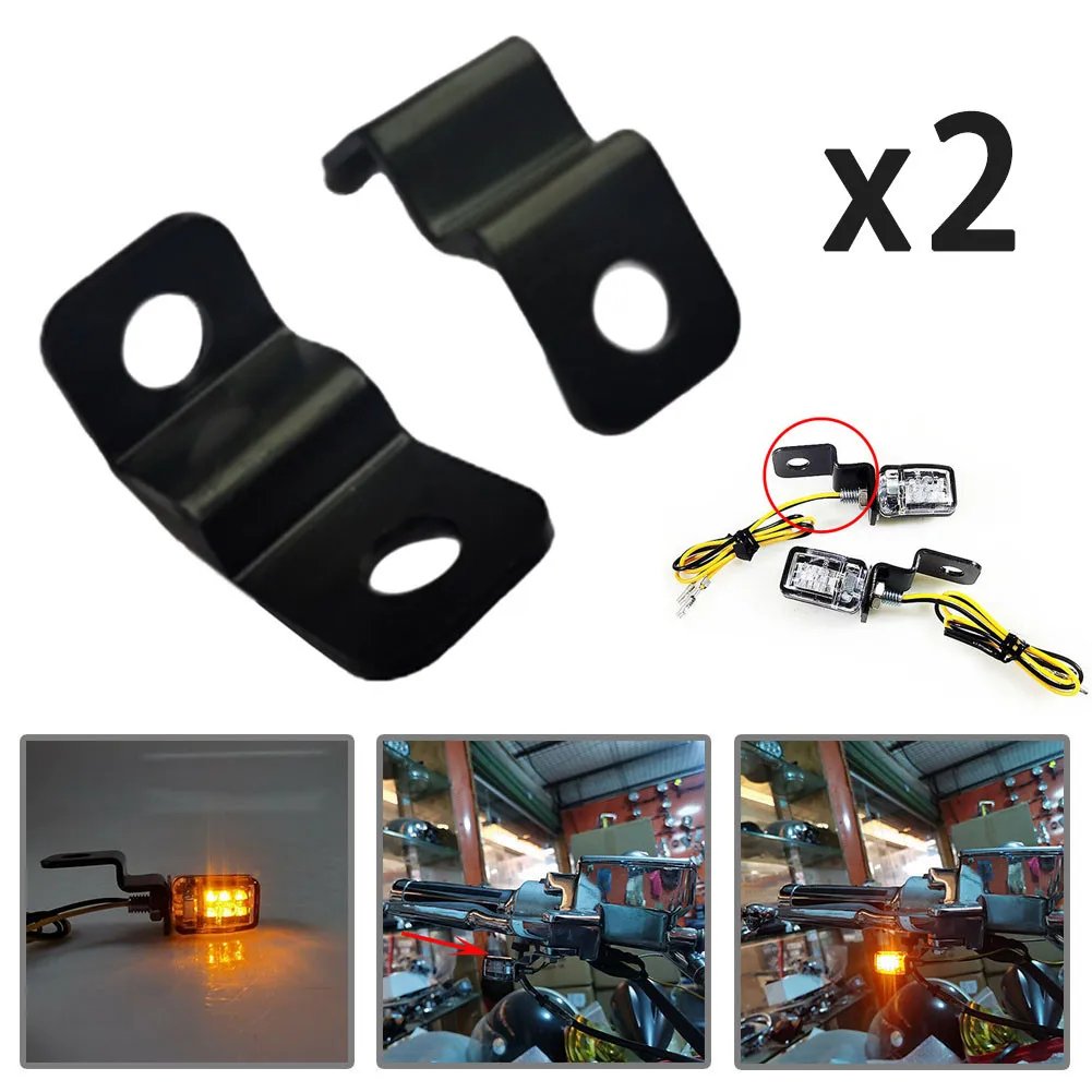 Universal Motorcycle Turn Signal Light Holder Metal Relocation Fork Clamps Mount Lamp Bracket For Motorbike Front |