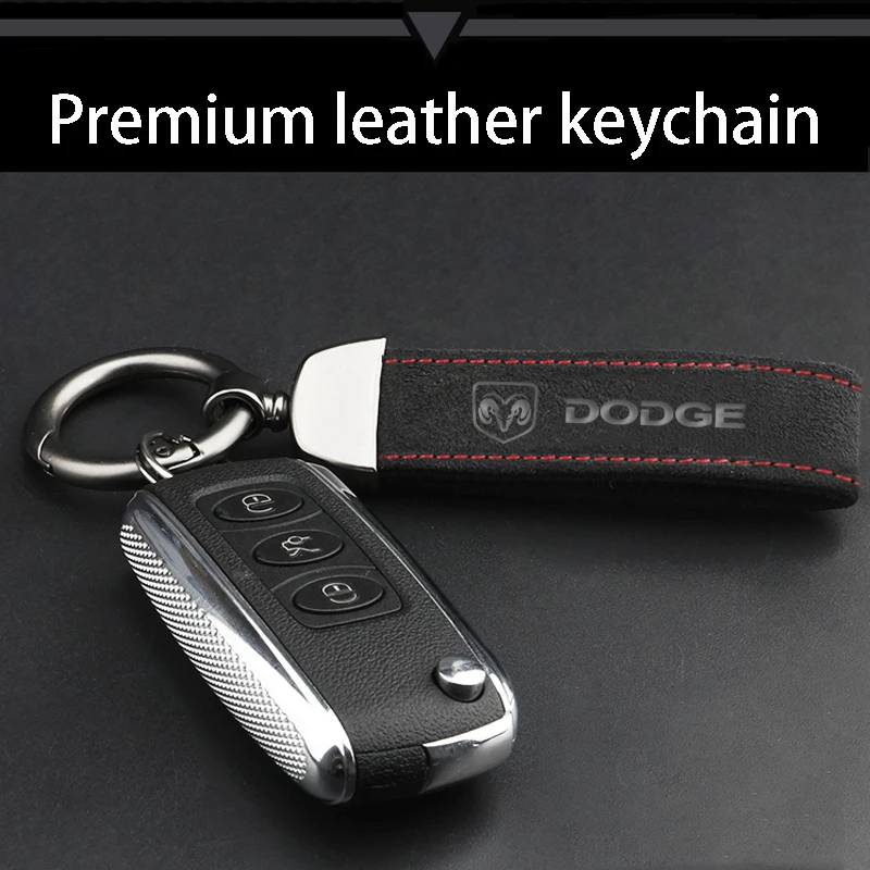 

Fashion high-end metal leather car keychain 4S shop custom key For Dodge journey Challenger Caliber Nitro RAM 1500 Car