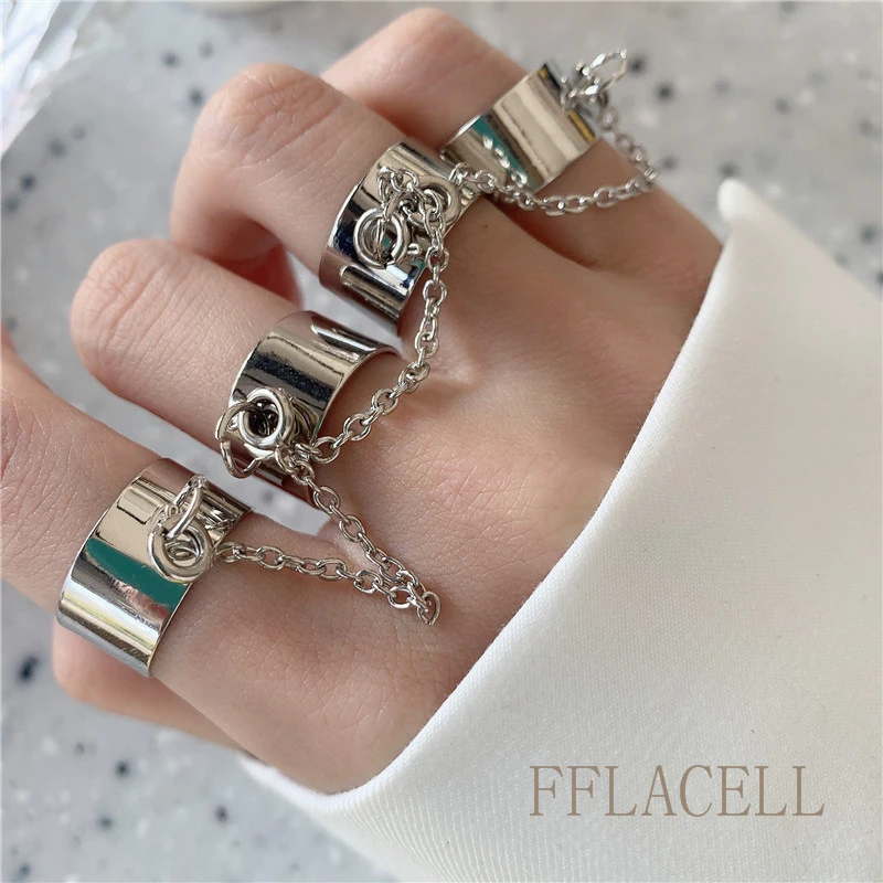 FFLACELL 2020 New Fashion Metal Vintage Punk Hip Hop Style Cross Siamese Adjustable Open Ring Party Men And Women Jewelry Gift | Украшения