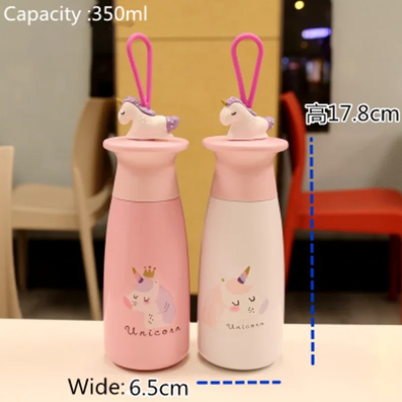 Креативная бутылка для воды с милым единорогом 320 мл из нержавеющей стали 304