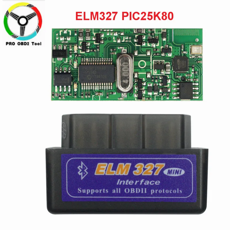Супер Мини OBD ELM327 V1.5 Bluetooth с чипом PIC18F25K80 OBD2 сканер адаптер ELM 327 автоматический диагностический инструмент для Android/PC - Цвет: Black ELM327 1.5