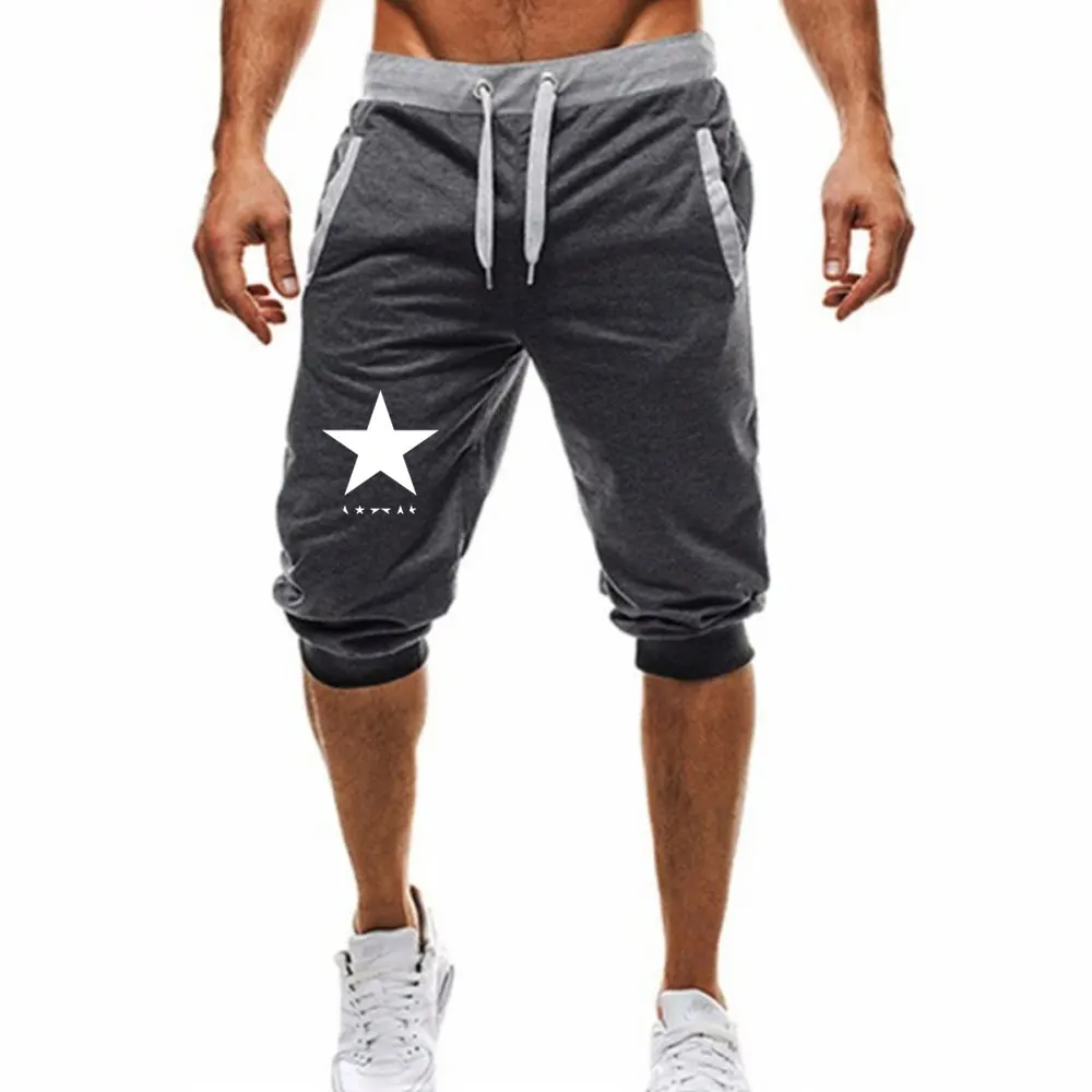 

David Bowie Fashion Men's Pants Sports Pants Stitching Casual Sports Pants Straight Pants Casual Short Loose Leg Pants