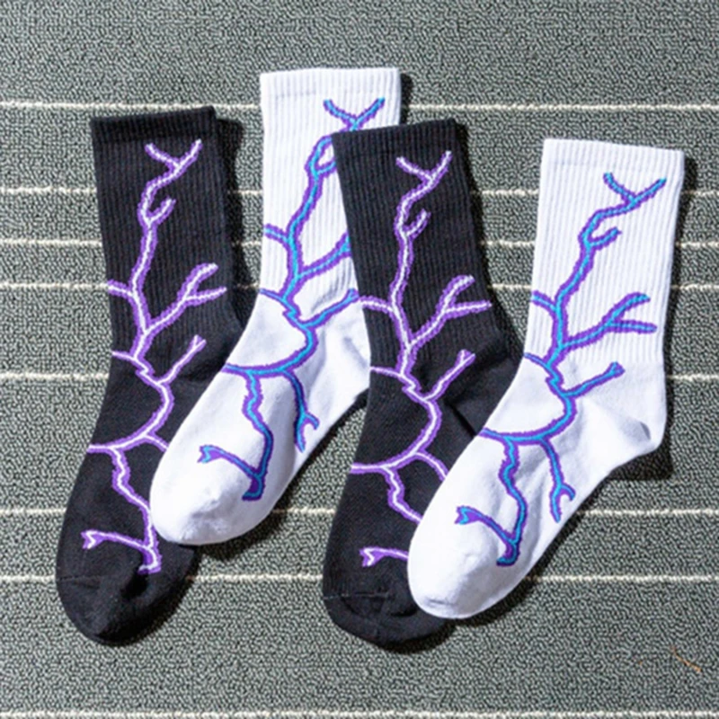

Женские носки в стиле Харадзюку, хлопковые носки в стиле хип-хоп с молнией, новинка, уличная одежда для пар, черные, белые, синие, японская мод...