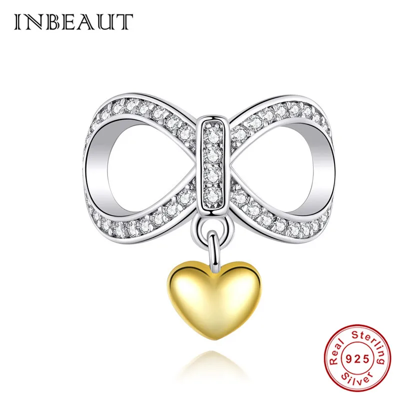 INBEAUT 100% Настоящее 925 пробы серебро Бесконечная любовь подходит бренд браслет