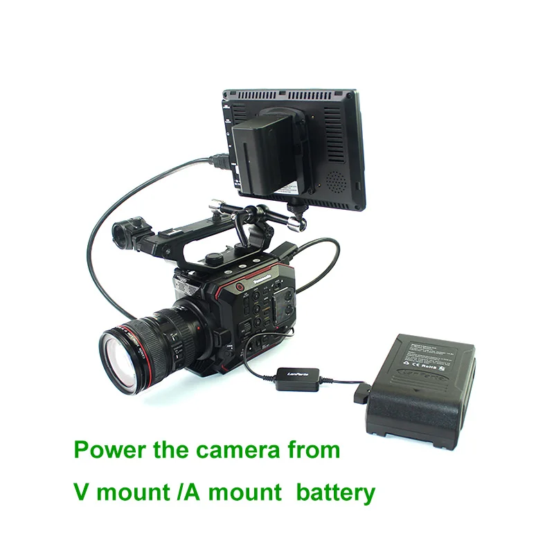 Lanparte Dtap Регулируемый 12 в кабель питания для Panasonic EVA1 для sony FS7 FS5 для A и V крепление батареи DSLR камеры аксессуары