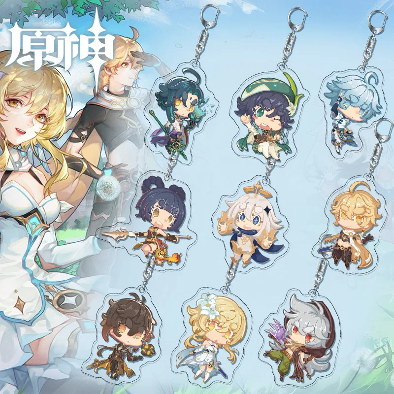 

Game Genshin Impact Cosplay Keychain Badge Accessories Key Chain Cartoon Pendant Christmas Gifts