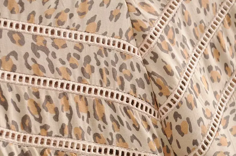 Женское пляжное платье с леопардовым принтом длинное богемное без рукавов из