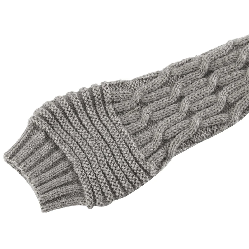 

Women's Fingerless Gloves Striped Twisted Solid Warm Knitted 30cm