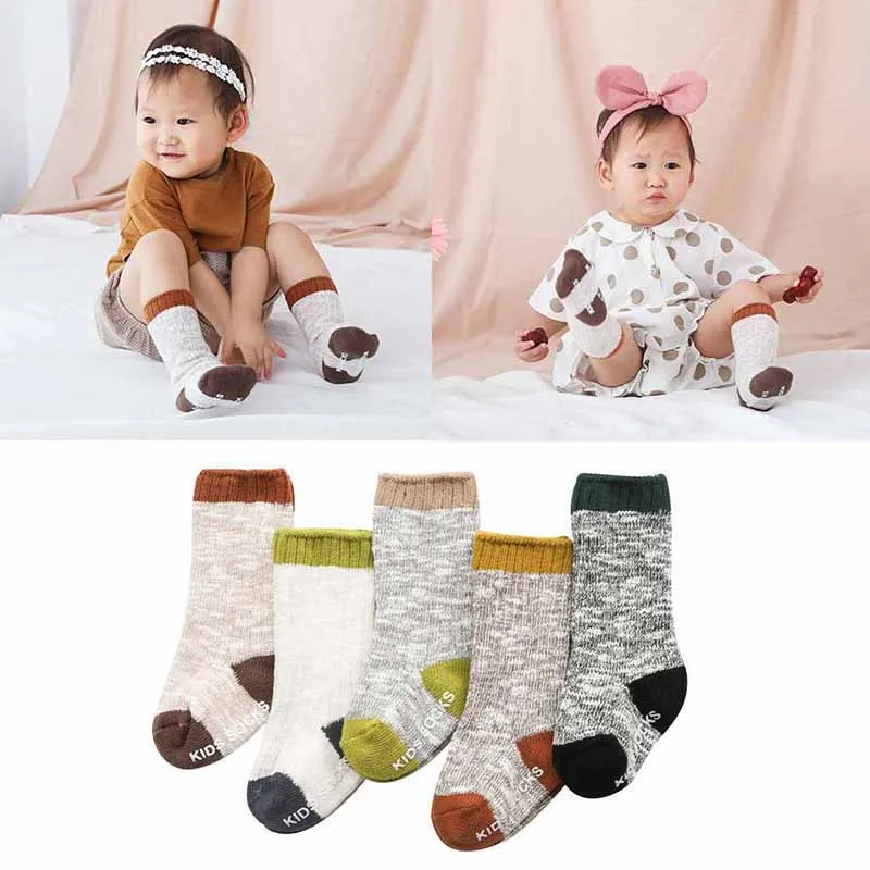 

Knit Warm Baby Socks Soft Infant Toddler Newborn Socks neonato Winter Thicker Baby Girl Boy Long Socks Anti Slip New Born Sock