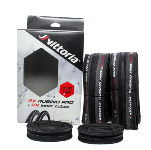 

1 Pair Vittoria Rubino Pro G2.0 Graphite Race 2.0 700x25C Folding Tyres With 2 Free Inner Tubes Road tire