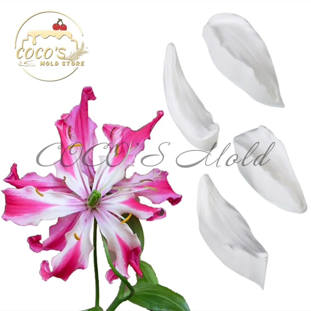 

4Pcs/Set Garland Leaf Petal Silicone Veiner Mold Diy Craft Fondant Cake Decorating Mould Kitchen Supplies Baking Tools