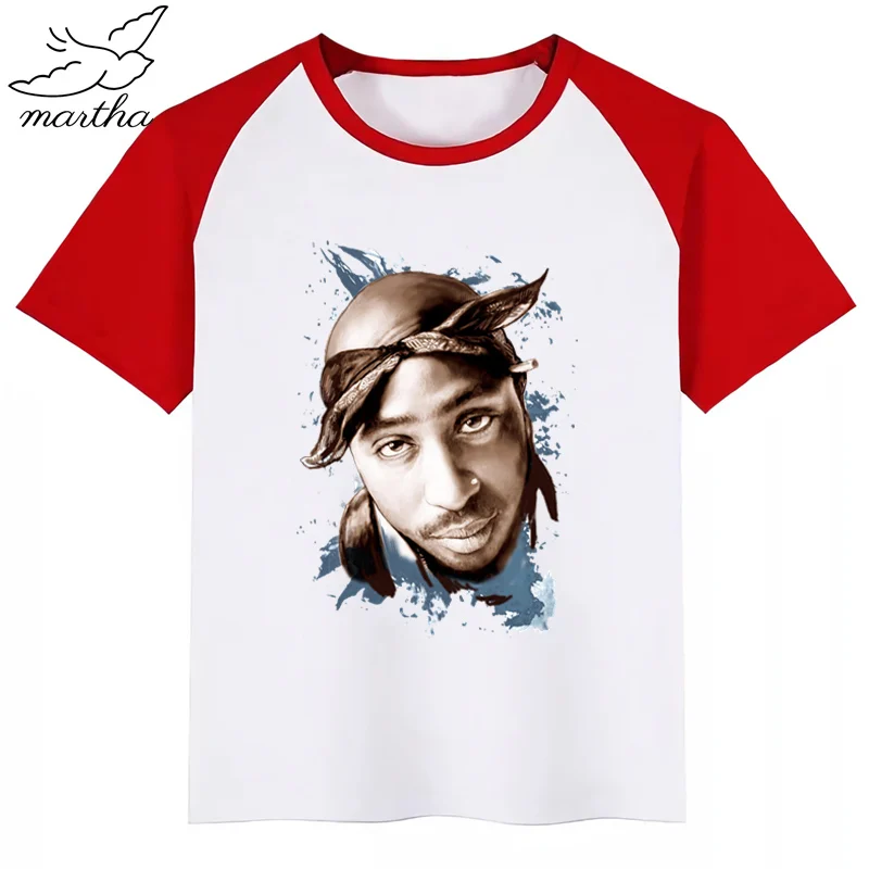 Американский рэпер Тупак макавели 2pac Детская летняя забавная футболка для