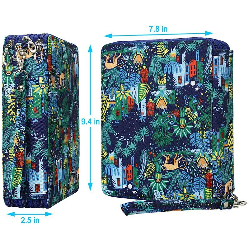 120 Slots Colored Pencil Case Oxford Fabric Pen with Compartments Holder for Watercolor Pencils | Канцтовары для офиса и дома