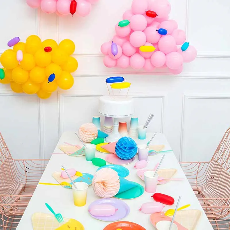 Одноразовые бумажные тарелки для мороженого 8 шт. 10 дюймов разноцветные