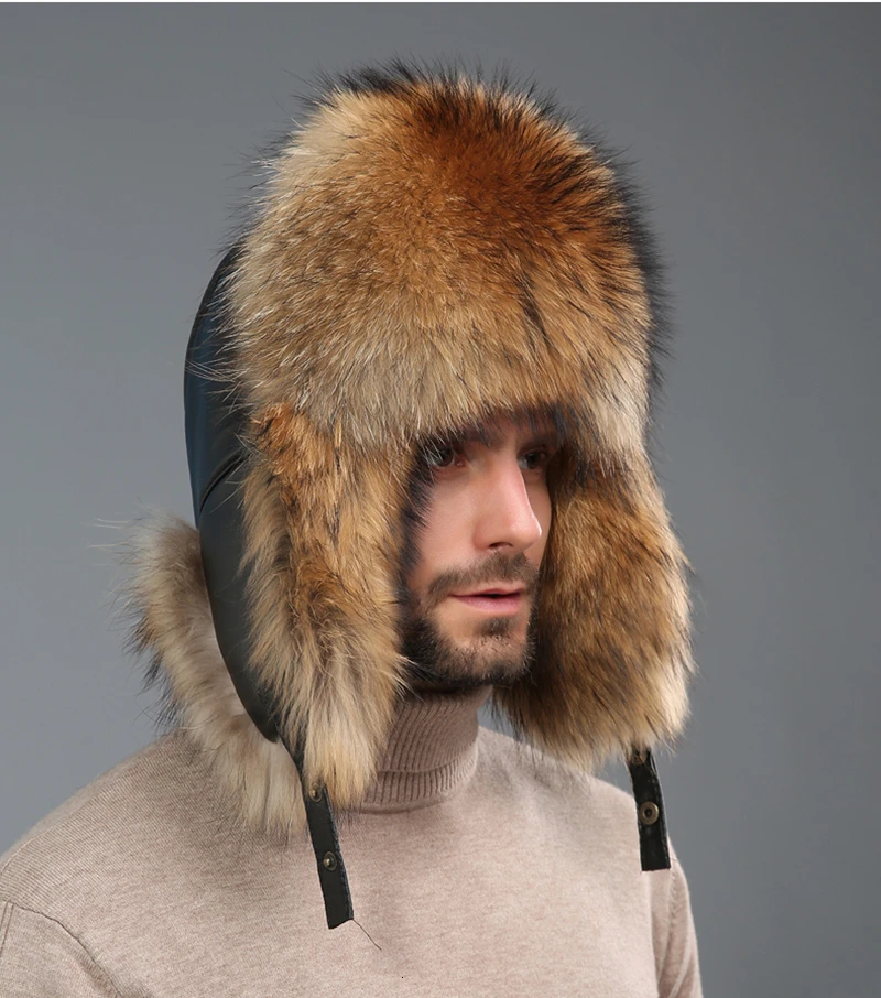 2019 Fox Fur Hat Woman Winter Bomber Hat Ear Protection Tassel Korean Version Warm Raccoon Fur Hat