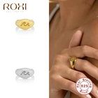 ROXI Ins Глянцевая круглая символ Открытые Кольца для мужчин и женщин в виде геометрических фигур кольцо 925 пробы серебряные кольца Обручение кольцо ювелирные изделия