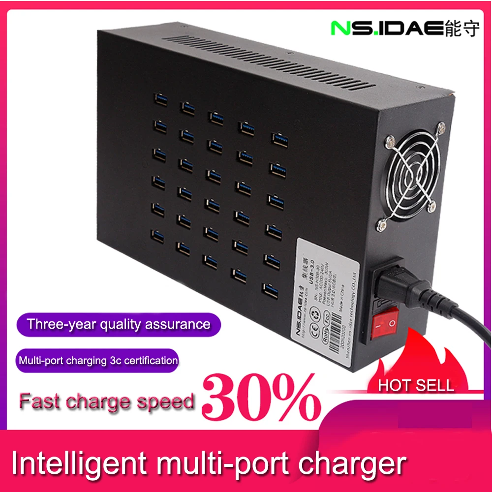 

Зарядное устройство USB 3,0 с 30 портами, концентратор синхронизации для мобильных телефонов, компьютеров, принтеров, USB-накопителей, ноутбуков,...