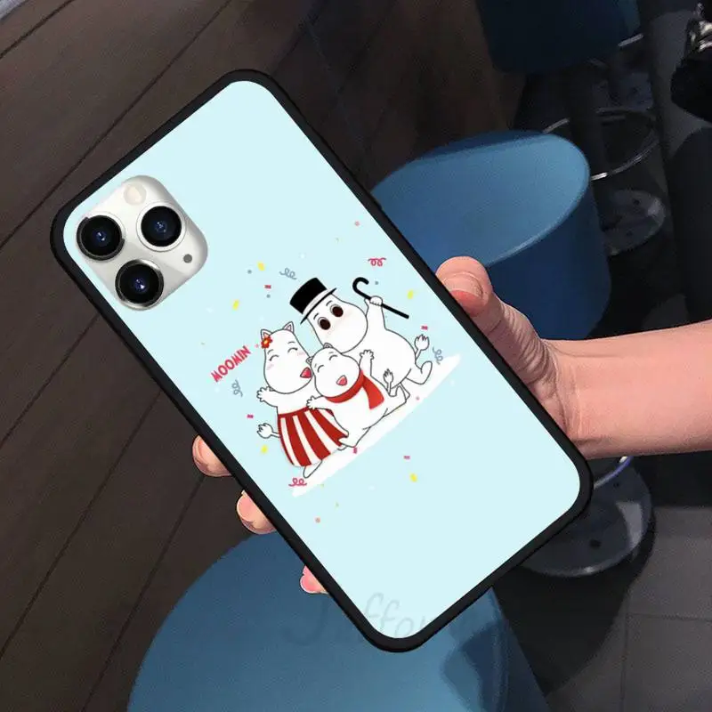 

Love Hippo moomin Cute animal cartoon Phone Case For iphone 7 8 12 11 XR XS pro Max Mini plus Soft silicone cover shell funda