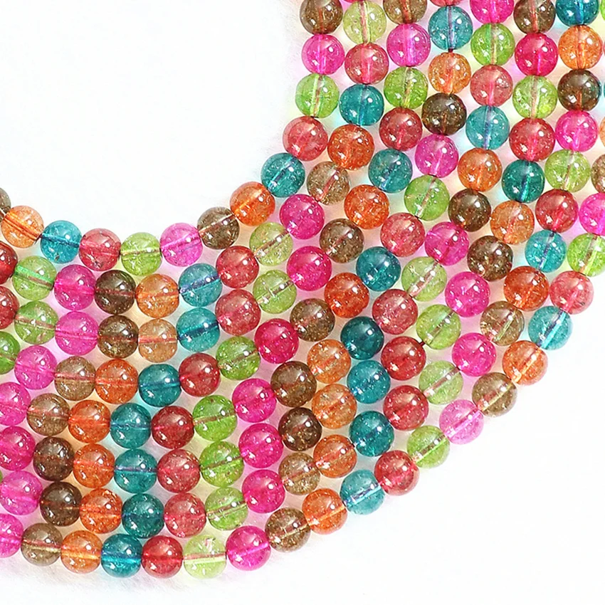 Граненый/круглый разноцветный синтетический турмалин арбуз хрустальный камень 4