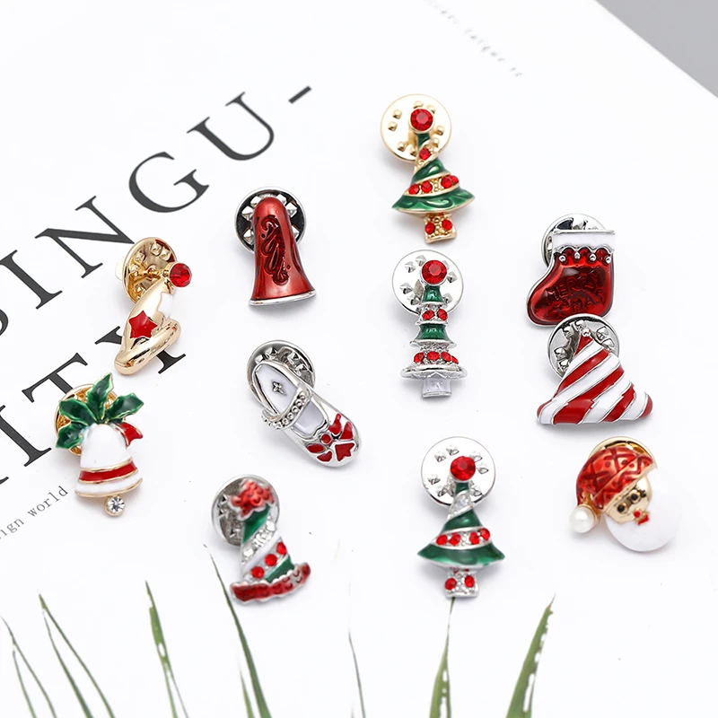 Рождественские булавки и броши в форме Санта Клауса носки на рождественскую елку