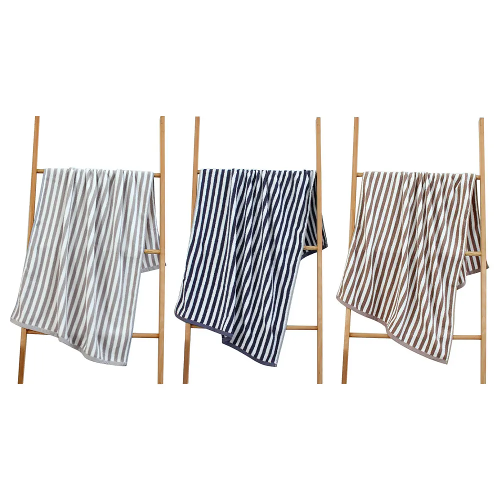 

Eco-Friendly Bathing Towels Stripe Beach Pool Fast Drying Towels Pure Cotton Bath Towels Washcloth Absorbent Quick-Drying Towel