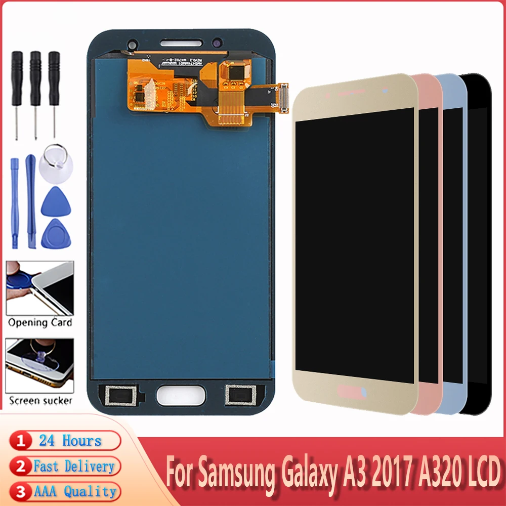 ЖК экран AAA +++ для Samsung Galaxy A3 2017 A320 A320F/DS A320FL A320M A320Y/DS дисплей сенсорный TFT дигитайзер