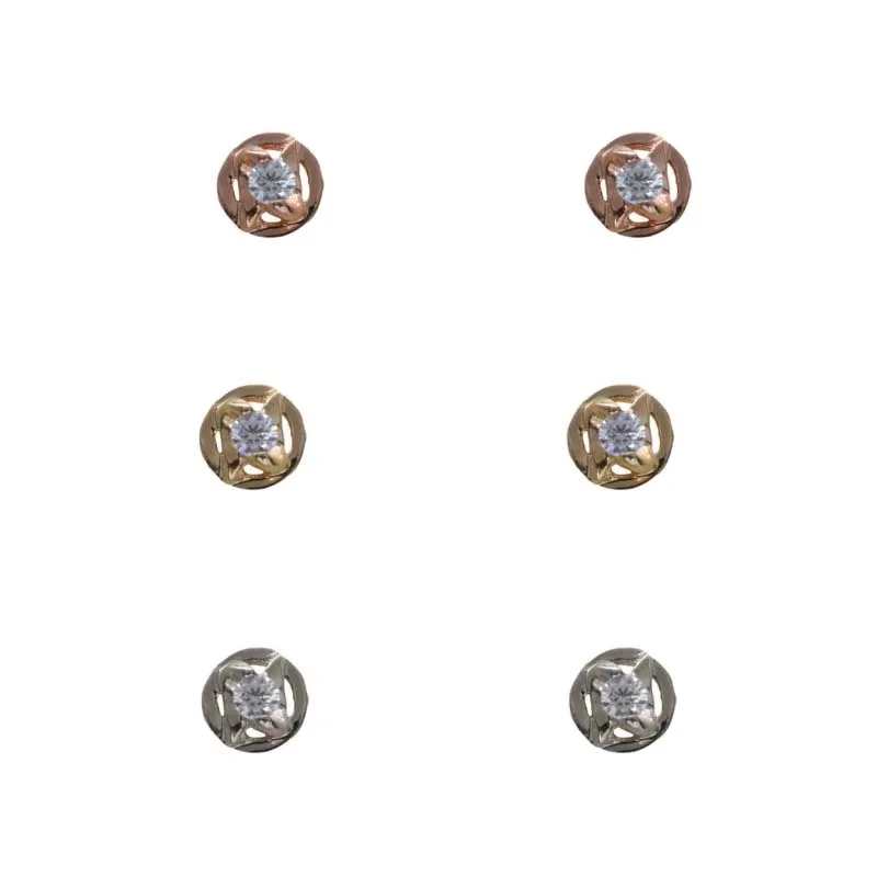 

2021 new fashion exquisite high-end temperament small earrings round inlaid zirconium earrings simple female earrings