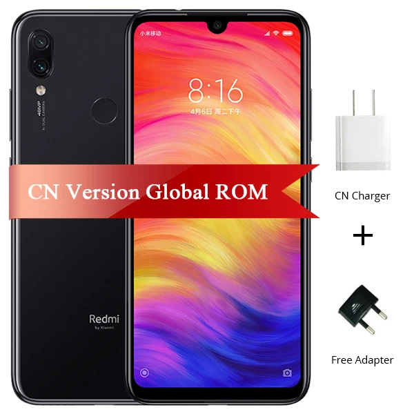 3GB 32GB Black Смартфон Xiaomi Redmi Note 7 с глобальной прошивкой, 3 ГБ, 32 ГБ, Восьмиядерный процессор Snapdragon 660, 4000 мАч, FHD экран 6,3 дюйма, 48 Мп+ 13 МП, мобильный телефон - Цвет: 3GB 32GB Black