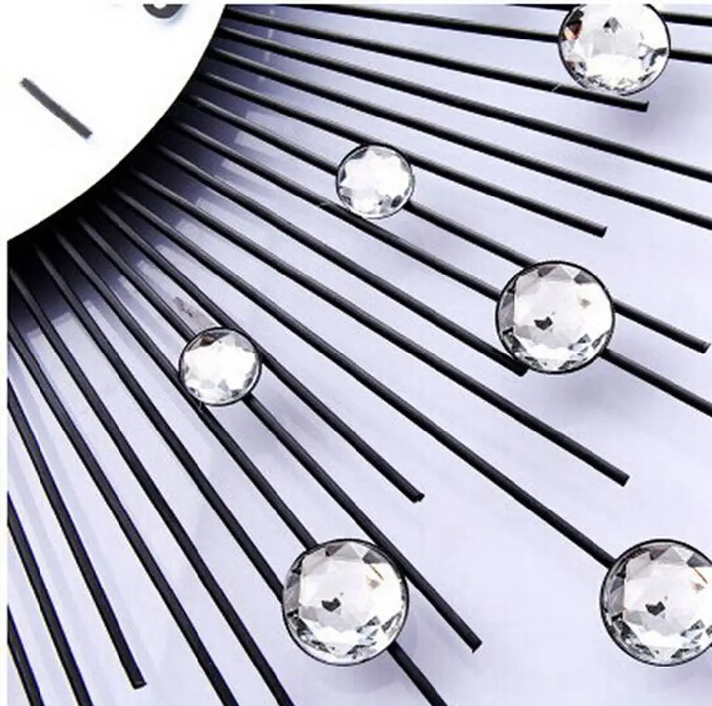 Роскошные Большие размеры хрустальные металлические настенные часы Европейский