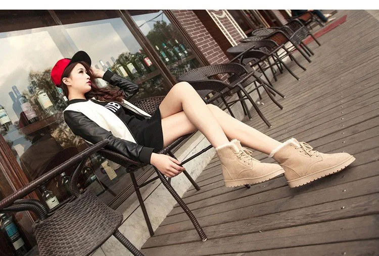 Зимние женские ботинки; Botas Mujer; женские ботинки; теплые зимние ботинки; женские ботильоны на меху со шнуровкой; женская зимняя обувь