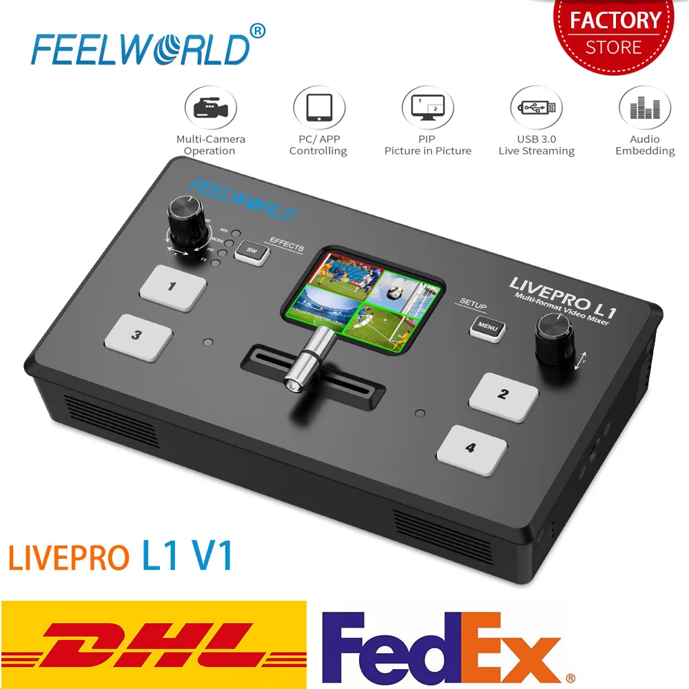 Najtaniej FEELWORLD LIVEPRO L1 V1 Przekaz Na żywo Przełącznik Wideo 4xHDMI Wejście Hdmi USB3.0 Wielu Formatów Studio Nagrywania Podgląd Kamery Youtube Najtaniej FEELWORLD LIVEPRO L1 V1 Przekaz Na żywo Przełącznik Wideo 4xHDMI Wejście Hdmi USB3.0 Wielu Formatów Studio Nagrywania Podgląd Kamery Youtube
