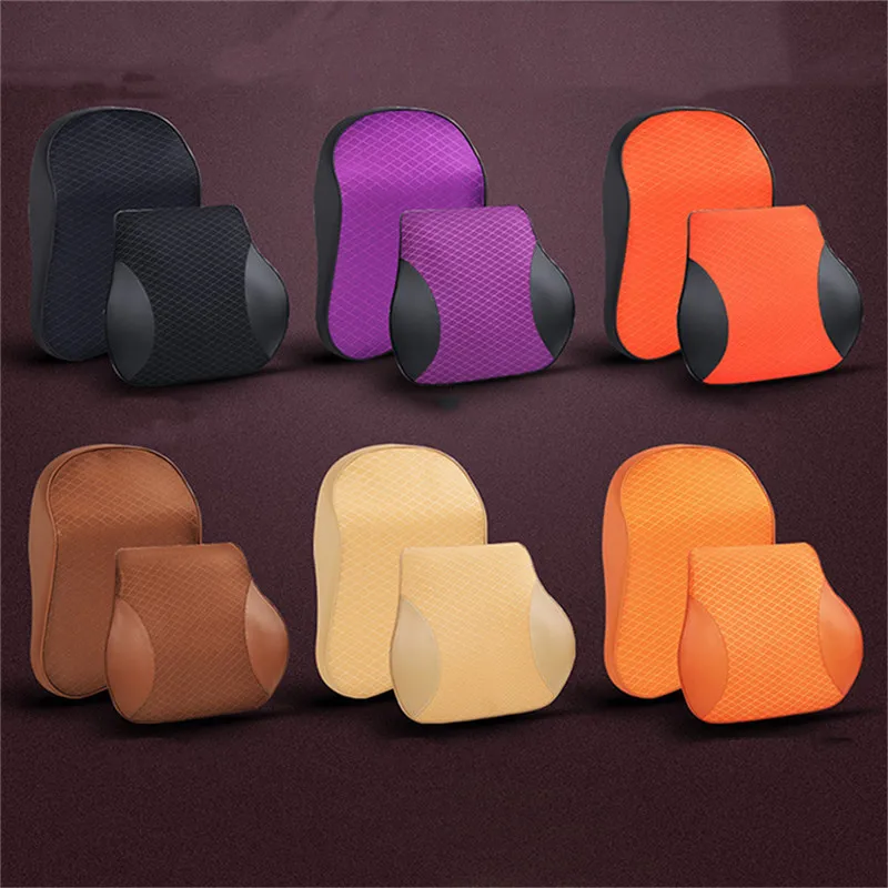 

Auto Car Headrest Neck Pillow Lumbar Back Support Head Restraint Cushion For Driver Memory Foam Car Pillows For Lower Back