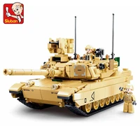 sluban 781pcs world war ii 2 military usa abrams m1a2 battle tank chariot building blocks army classic accessories model toys