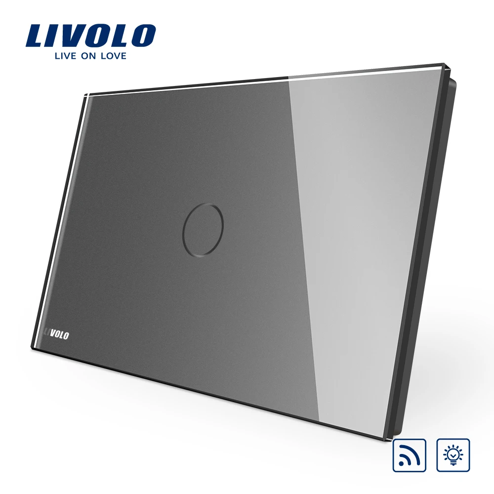 Livolo пульт дистанционного управления, стандарт AU/US, VL-C901DR-11, белая Хрустальная стеклянная панель, настенный светильник, беспроводной дистанционный диммер