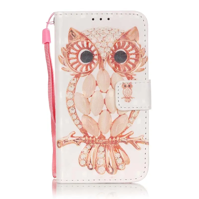 Shell Owl Чехол-бумажник чехол для samsung Galaxy Core Grand Prime G360 G530 G532 J3 J5 SM-J510F S4 S5 S6 Edge Plus S7 крышка подставкой Coque C21 - Цвет: Shell Owl