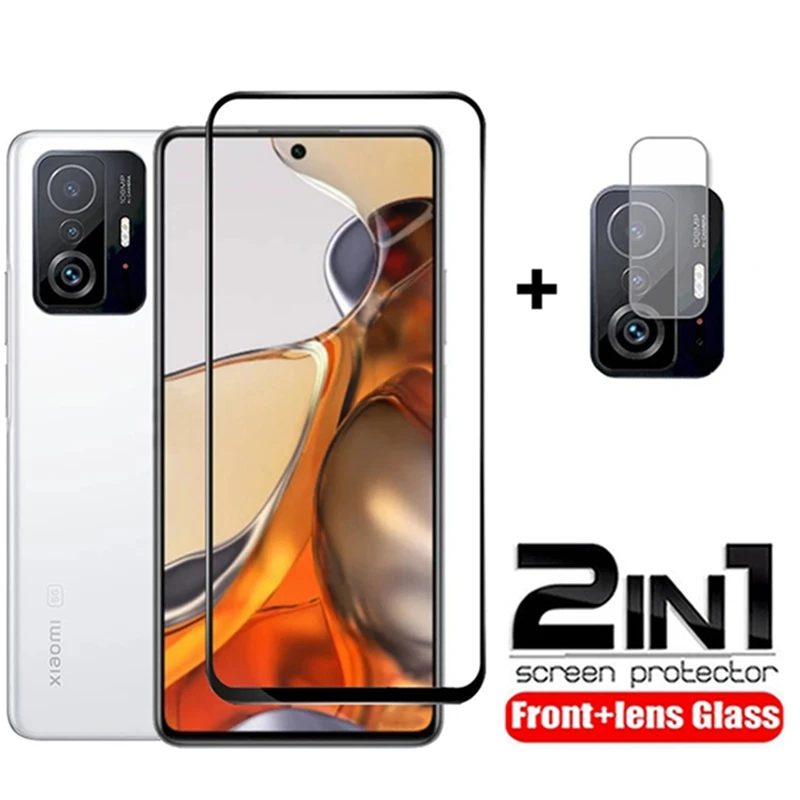 Закаленное стекло 2 в 1 для Xiaomi 11 T Pro Защитное экрана пленка объектива камеры t pro