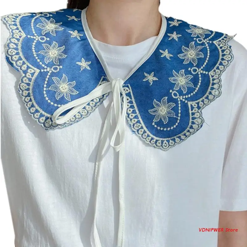 

French Sweet Ins Fake Collar Hollow Detachable Decorative Shoulder Wrap Neckwear Clothes Accessories for Women