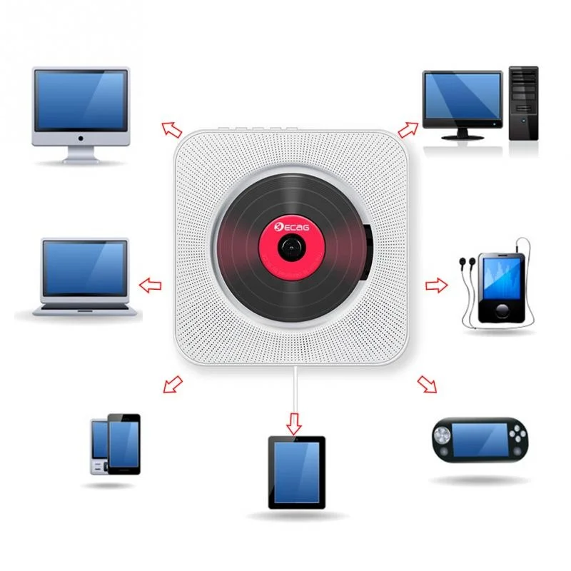 Wall mounted multifunctional CD player Bluetooth portable home audio with remote control FM radio built-in high fidelity | Электроника