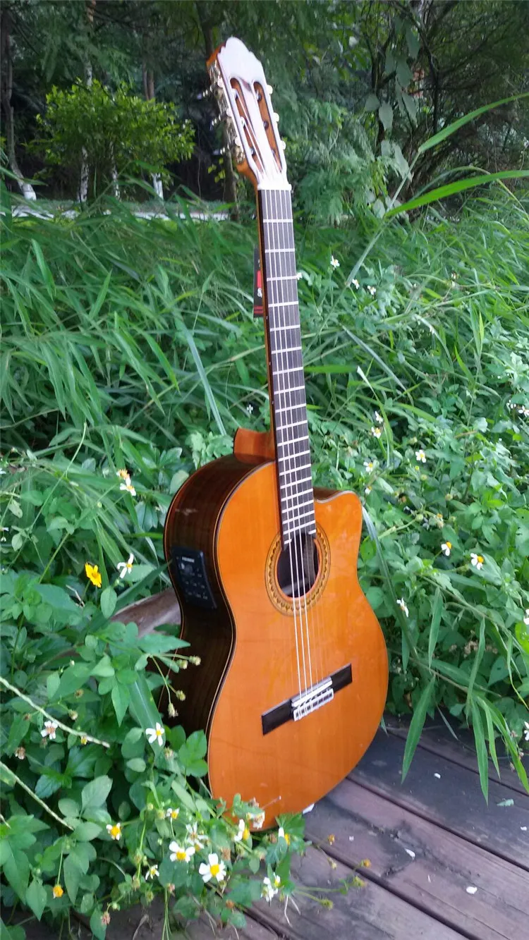 Электрическая испанская гитара с вырезом 39 дюймов акустическая ручной работы из