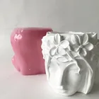 Красивая 3D форма в виде головы девушки для цементной вазы, силиконовые формы в виде бетонных цветов сделай сам для украшения сада