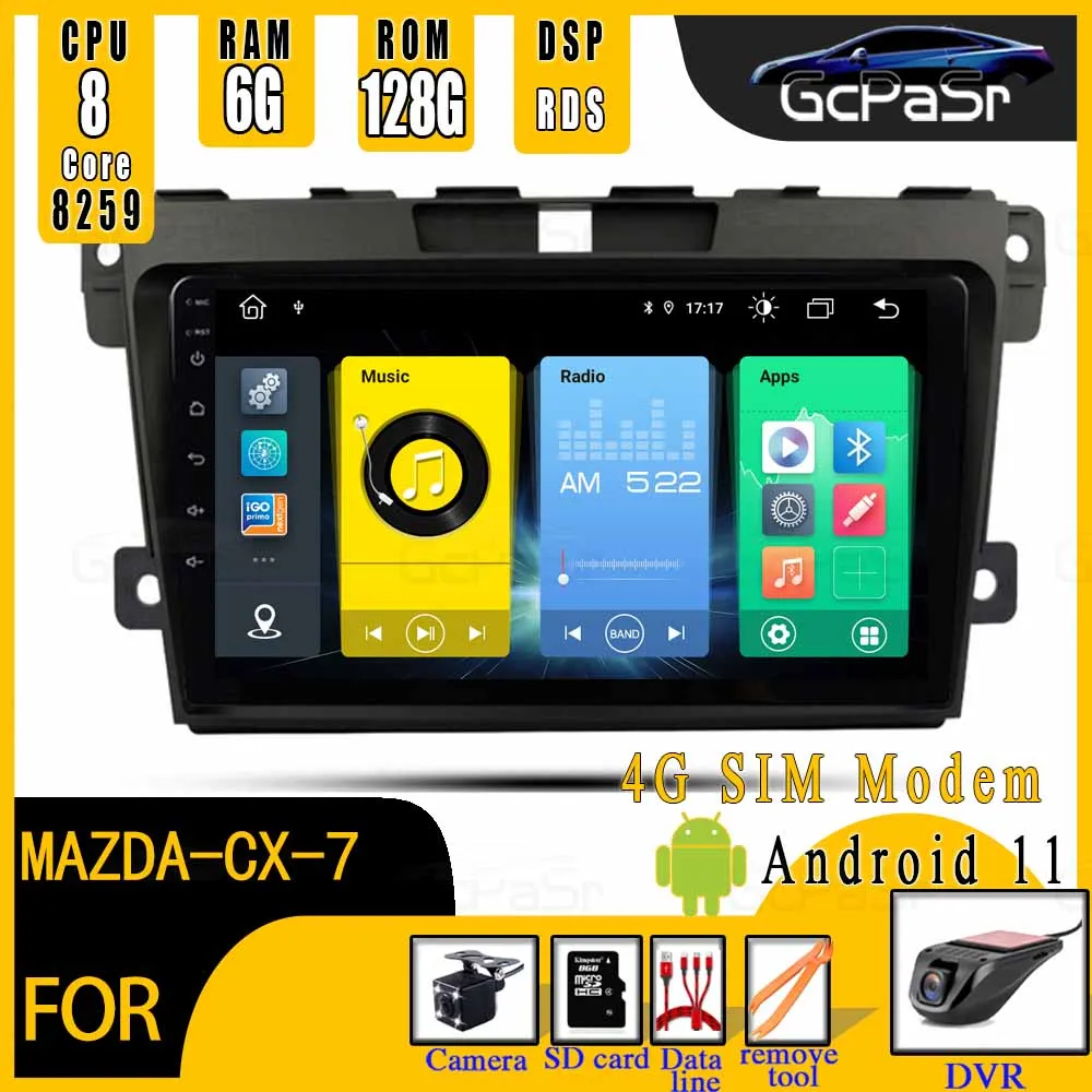 6G + 128G Android11 автомобиль радио Мультимедиа Видео плеер Зеркало Ссылка для Mazda CX 7 CX7