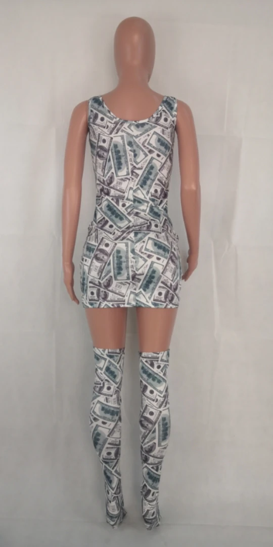 Сапоги для осени и зимы Большие размеры спортивный костюм с принтом доллара