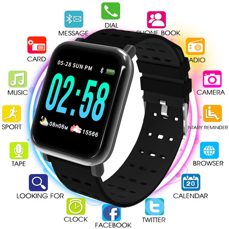 Умные часы для мужчин и женщин монитор сердечного ритма кровяное давление