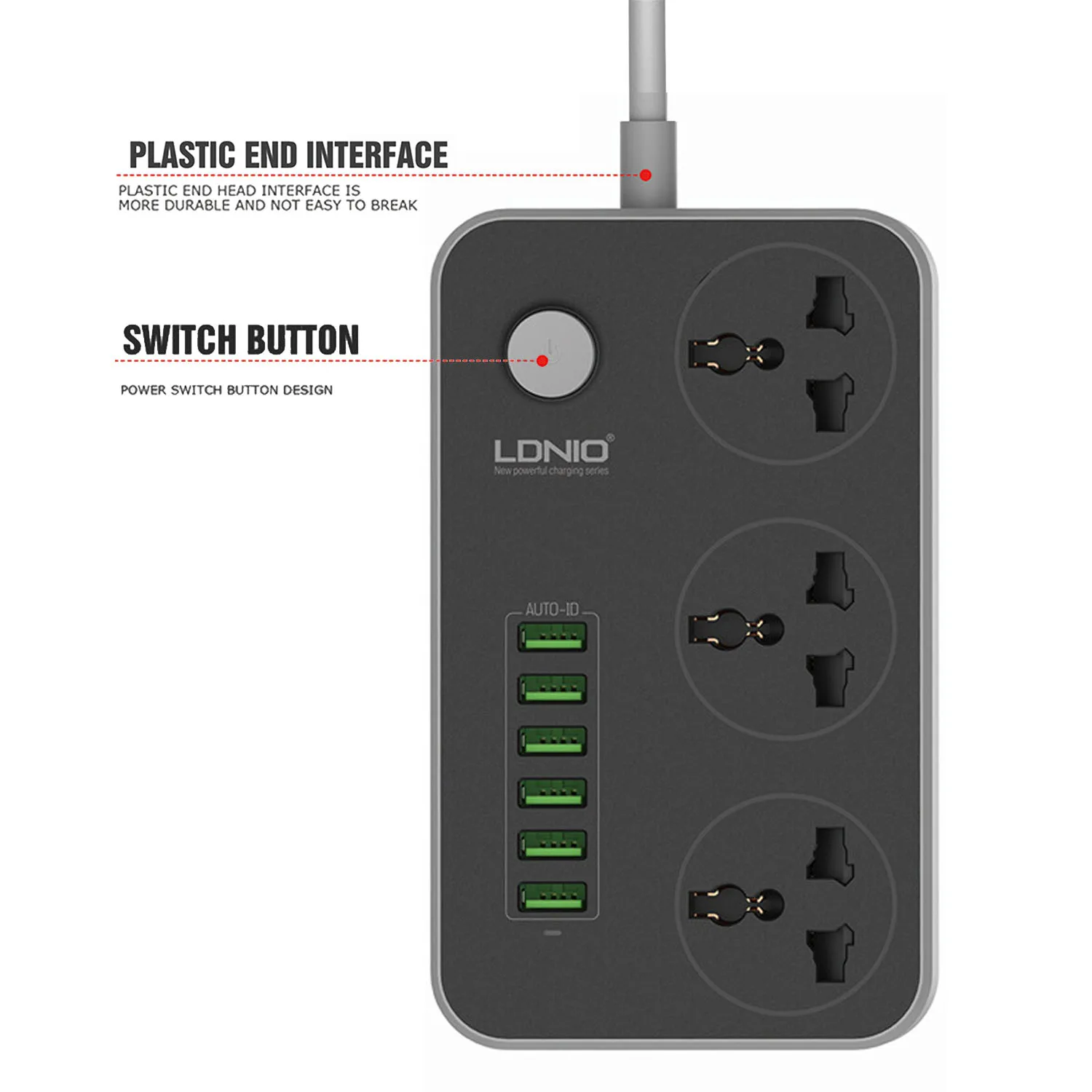Универсальные сетевые ленты Besegad электрическая розетка 6 USB портов 3 выхода защита