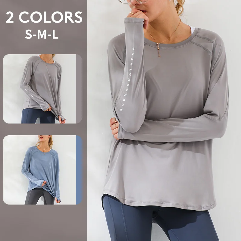 

VUTRU Long Sleeve Yoga Shirts Sport Tops Gym Fitness Yoga Top Letter Printed SportWear Women Push Up Running Full Sleeve Clothes