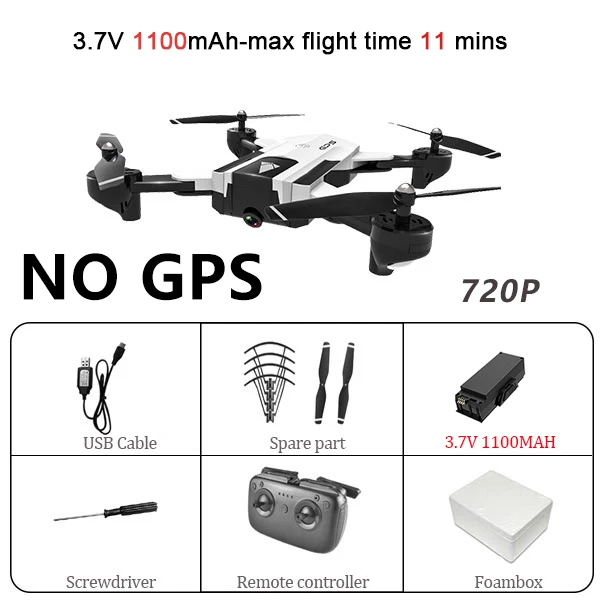 White 720P 1B S SG900 Wifi Радиоуправляемый Дрон с 720P 4K HD Двойная камера gps слежение за мной Квадрокоптер FPV Профессиональный беспилотник долгий срок службы батареи игрушка для детей - Цвет: White 720P 1B S