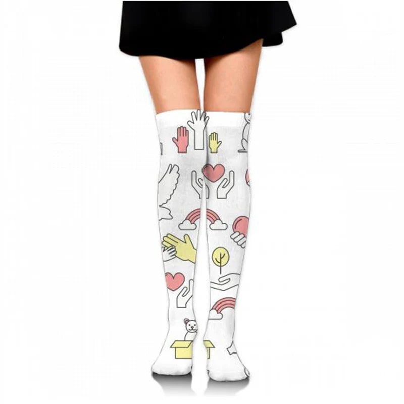 Бесшумные сексуальные женские чулки длинные носки с изображением космического