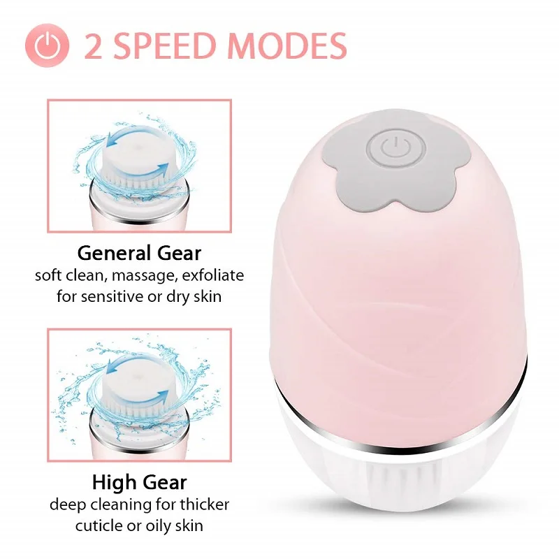 Электрическая перезаряжаемая щетка для чистки лица-2 режима с 3 головками щетки